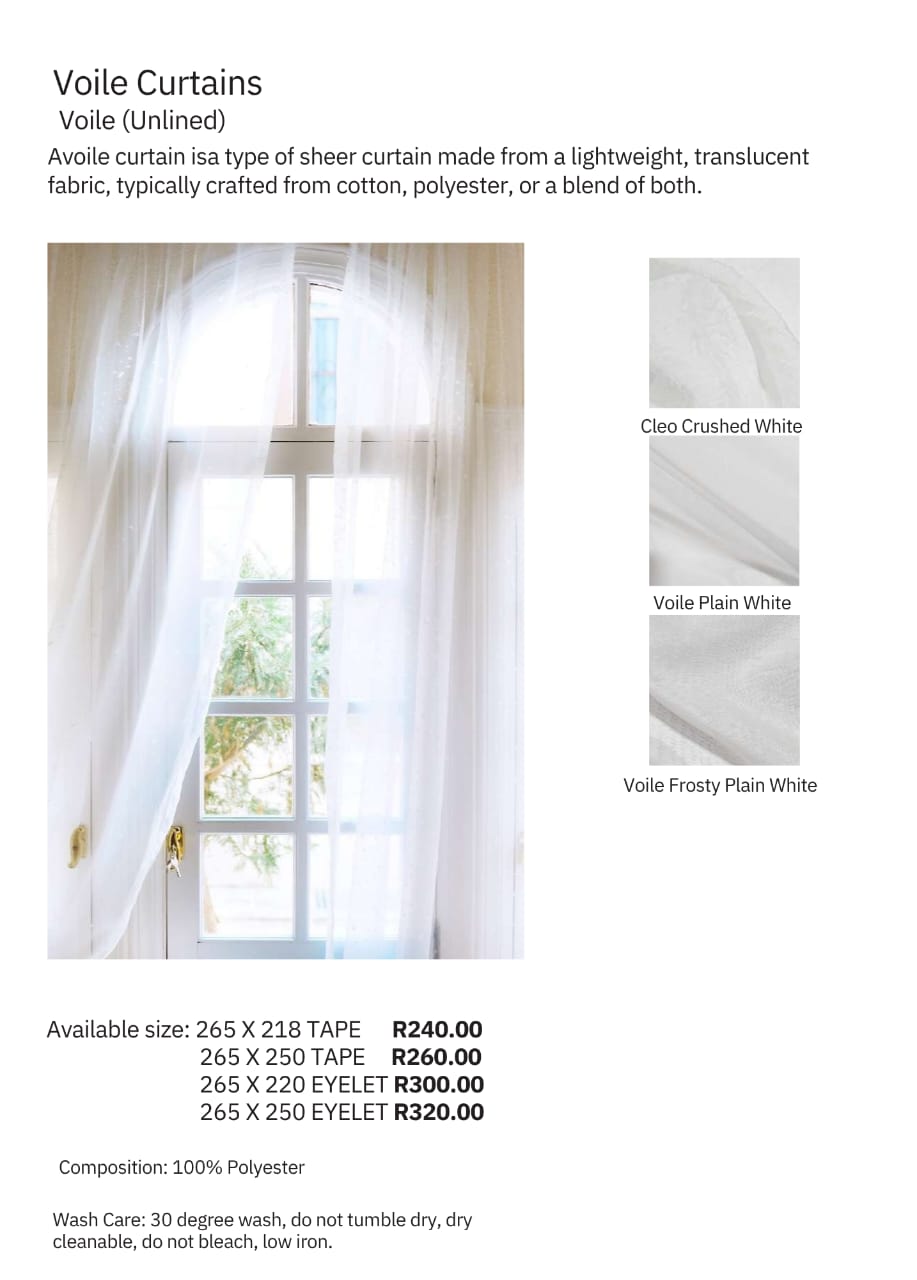 Voile Curtains — Voile (Unlined)